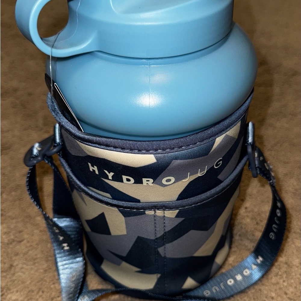 HydroJug Blue Water Bottle with Geometric Sleeve